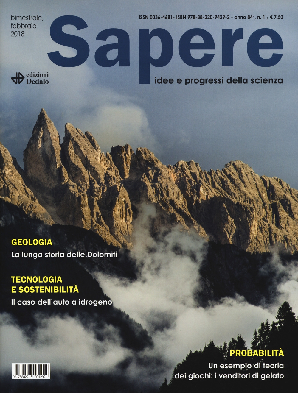 Sapere. Idee e progressi della scienza (2018). Vol. 1 Sapere. Idee e progressi della scienza (2018). Vol. 1
