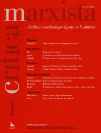 Critica marxista (2018). Vol. 1