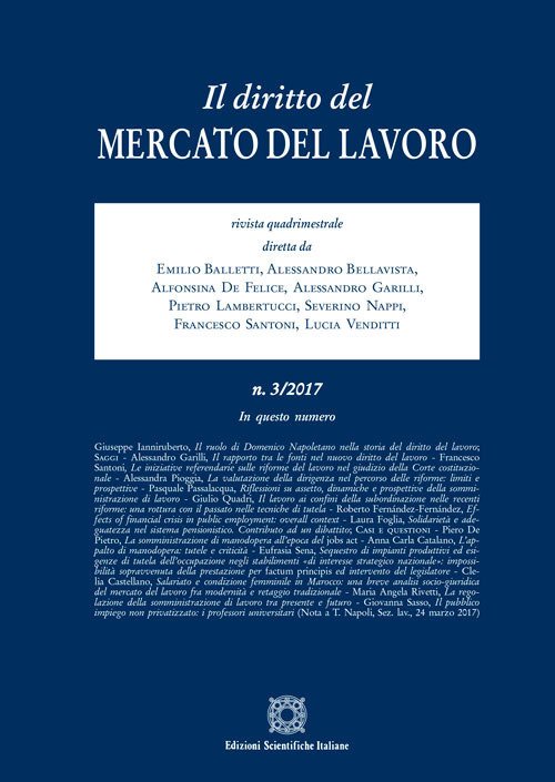 Il diritto del mercato del lavoro (2017). Vol. 3 Il diritto del mercato del lavoro (2017). Vol. 3