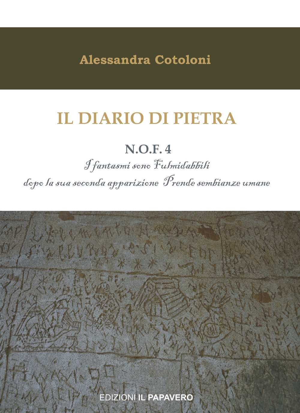 Il diario di pietra. N.O.F. 4. I fantasmi sono Fulmidabbili dopo la sua seconda apparizione prende sembianze umane Il diario di pietra. N.O.F. 4. I fantasmi sono Fulmidabbili dopo la sua seconda apparizione prende sembianze umane