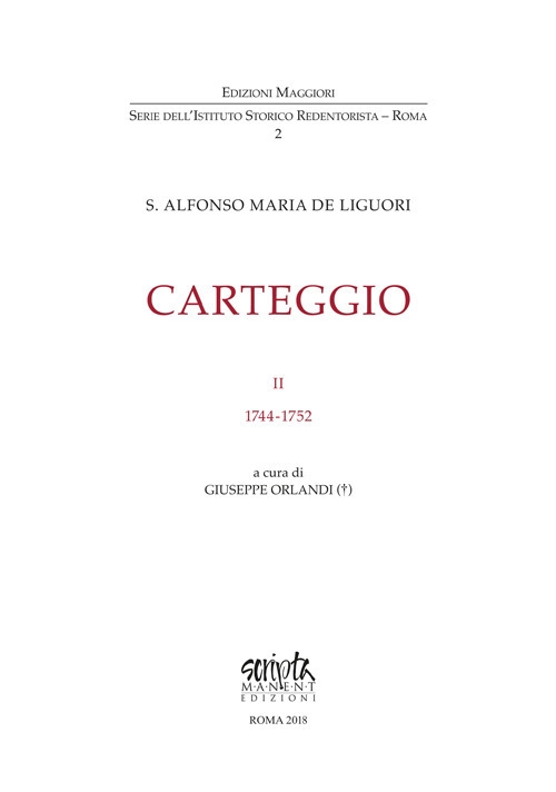 Carteggio. Vol. 2: 1744-1752 Carteggio. Vol. 2: 1744-1752