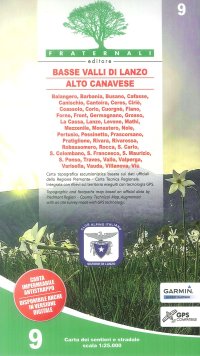 Basse valli di Lanzo, alto Canavese, La Mandria, val Ceronda e Casternone Carta n. 9. dei sentieri e stradale 1:25.000