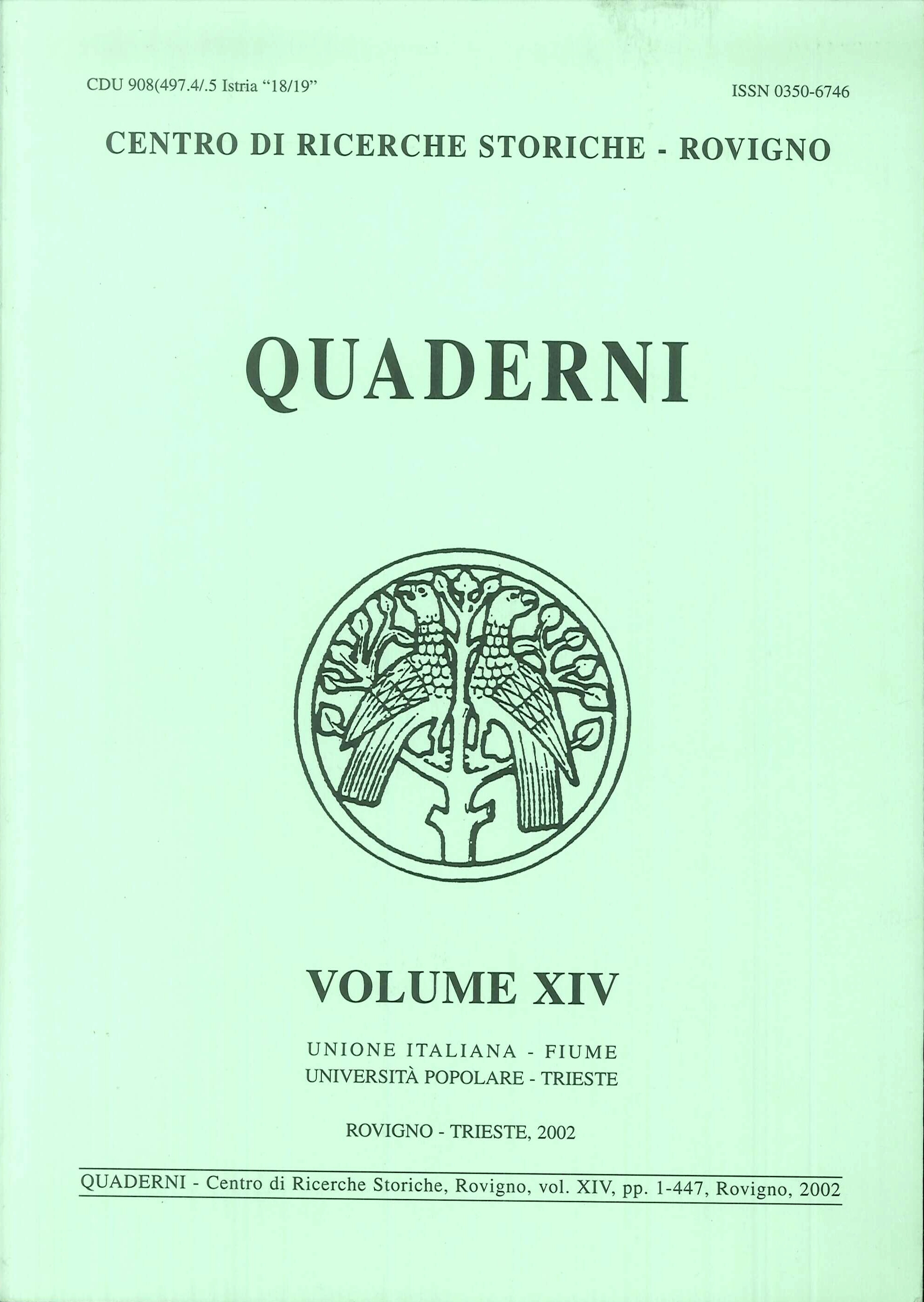 Quaderni. Volume XIV Quaderni. Volume XIV
