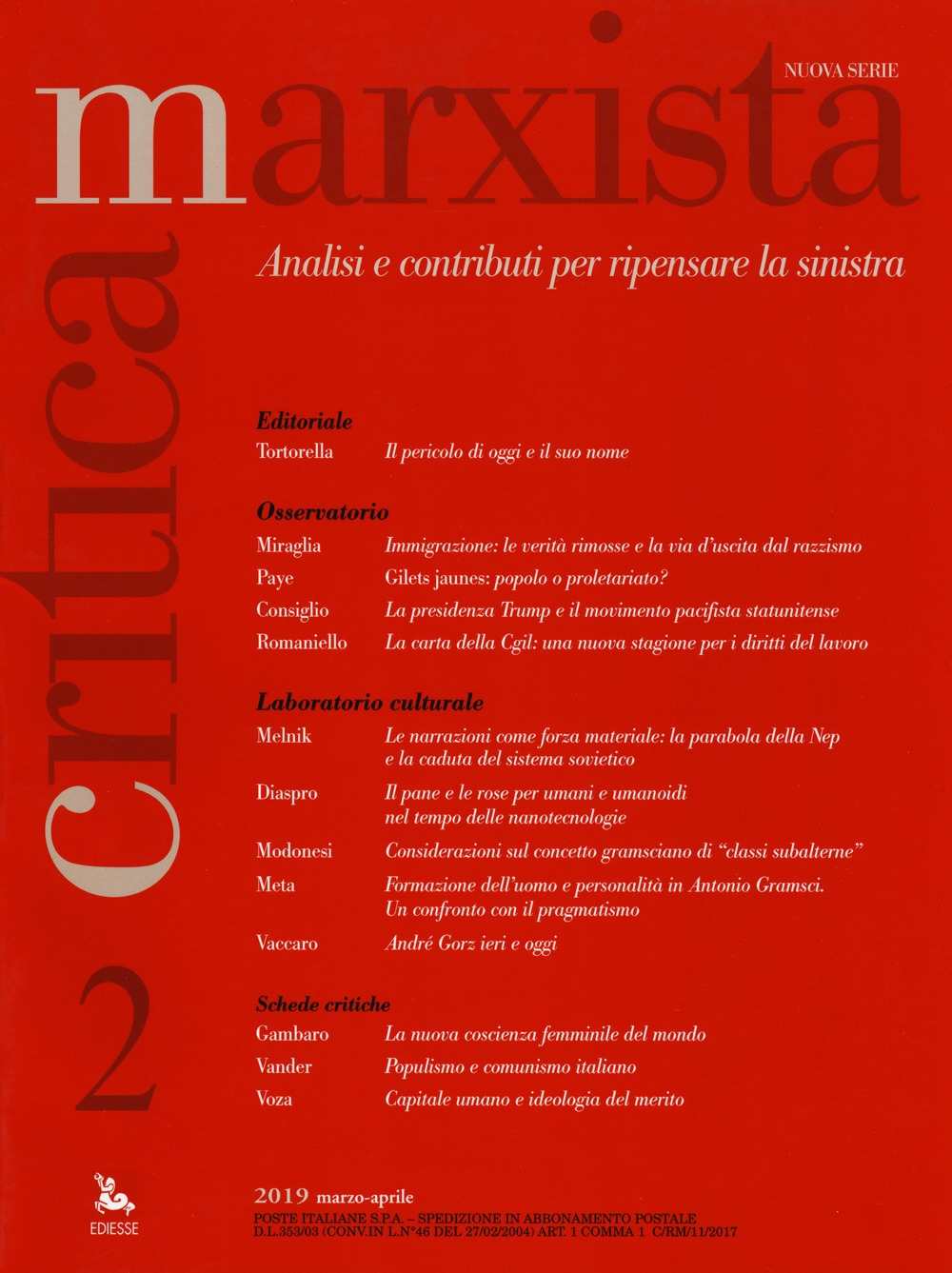 Critica marxista (2019). Vol. 2 Critica marxista (2019). Vol. 2