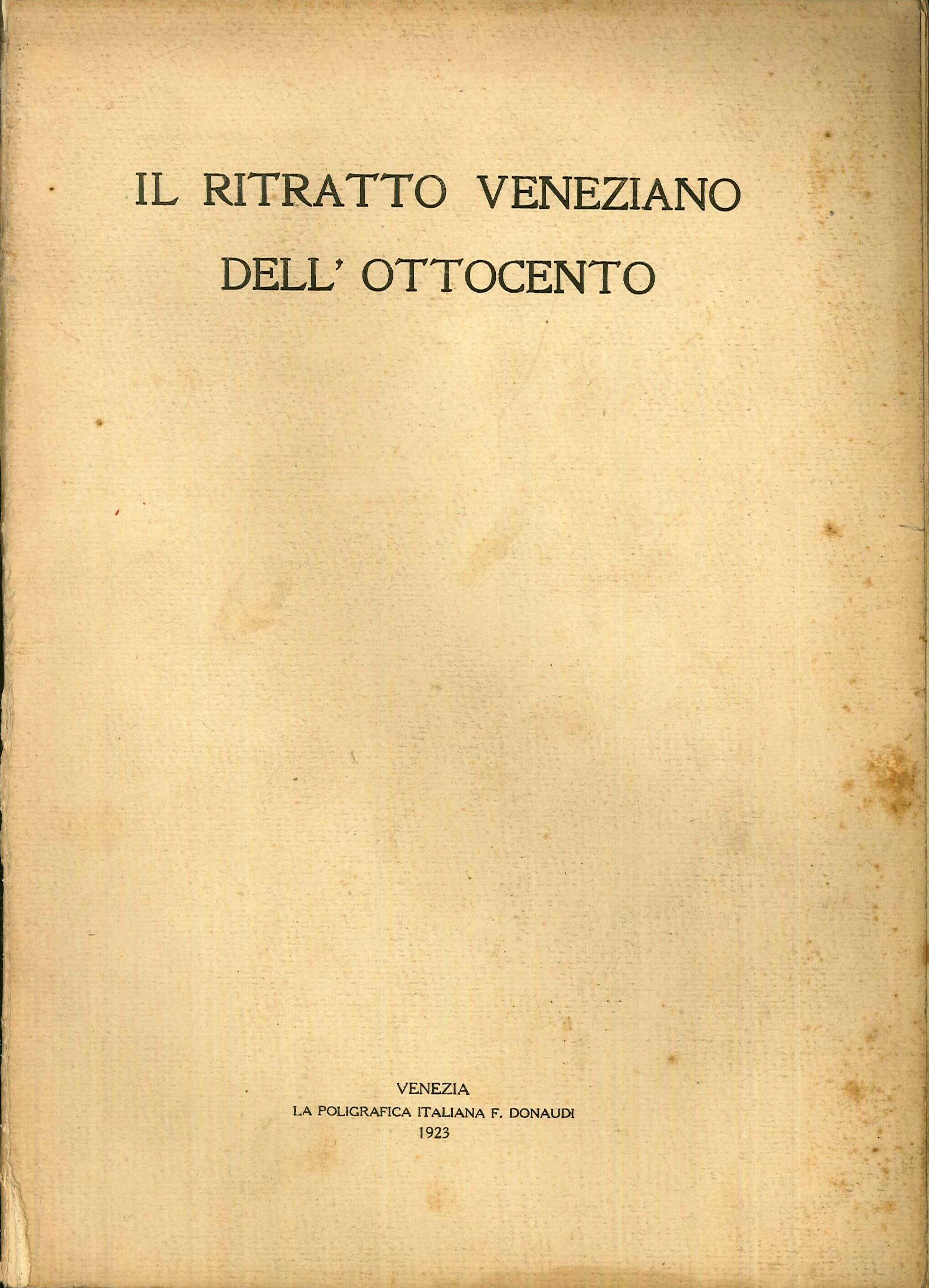 9788833672564 2023 - Il Ritratto Veneziano dell'Ottocento 