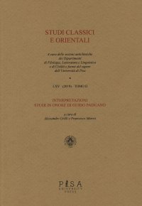 Studi classici e orientali (2019). Vol. 65: Interpretazioni. Studi in onore di Guido Paduano