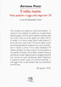 Un volto nuovo. Prose poetiche e saggi critici degli anni '30
