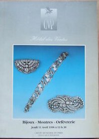Credit municipal de paris. Bijoux - Montres - Orfevrerie. Jeudi 11 avril 1996.