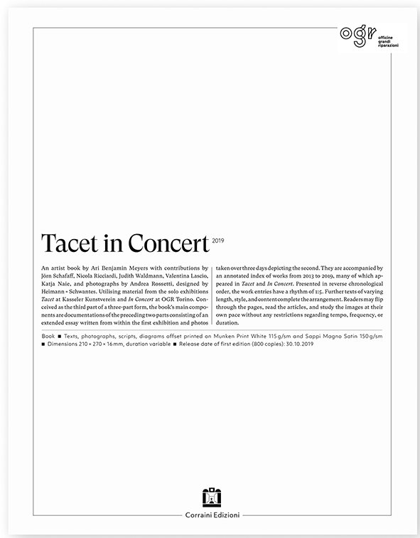 Ari Benjamin Meyers. Tacet in concert.