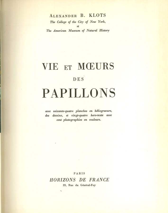 Vie et moeurs de papillons