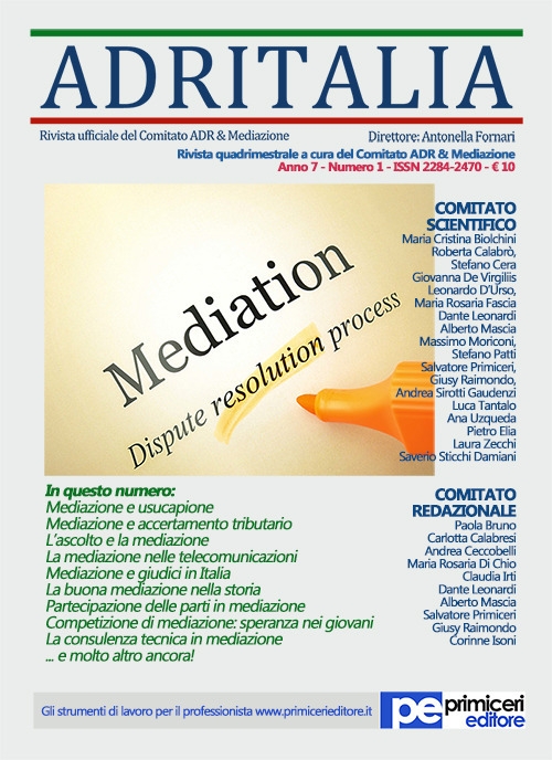 ADR Italia (2020). Vol. 1 ADR Italia (2020). Vol. 1