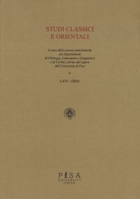Studi classici orientali (2020). Vol. 66