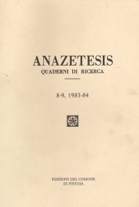 Anazetesis. Quaderni di ricerca. 8-9, 1983-84