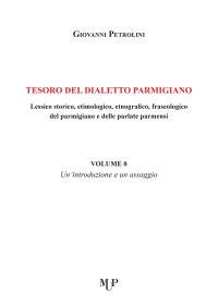 Tesoro del dialetto parmigiano. Lessico storico, etimologico