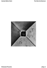 Gordon Matta-Clark. The Hole Architecture