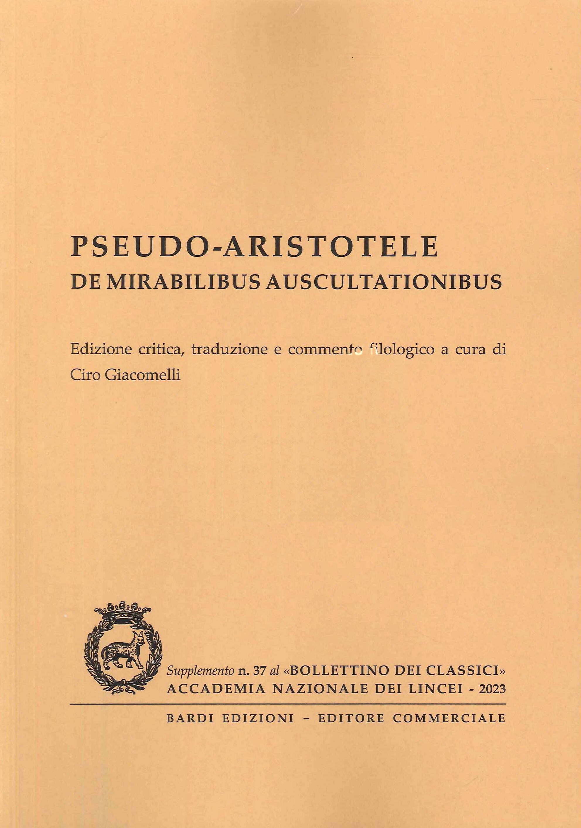 9788821812453 2023 Pseudo Aristotele de mirabilibus