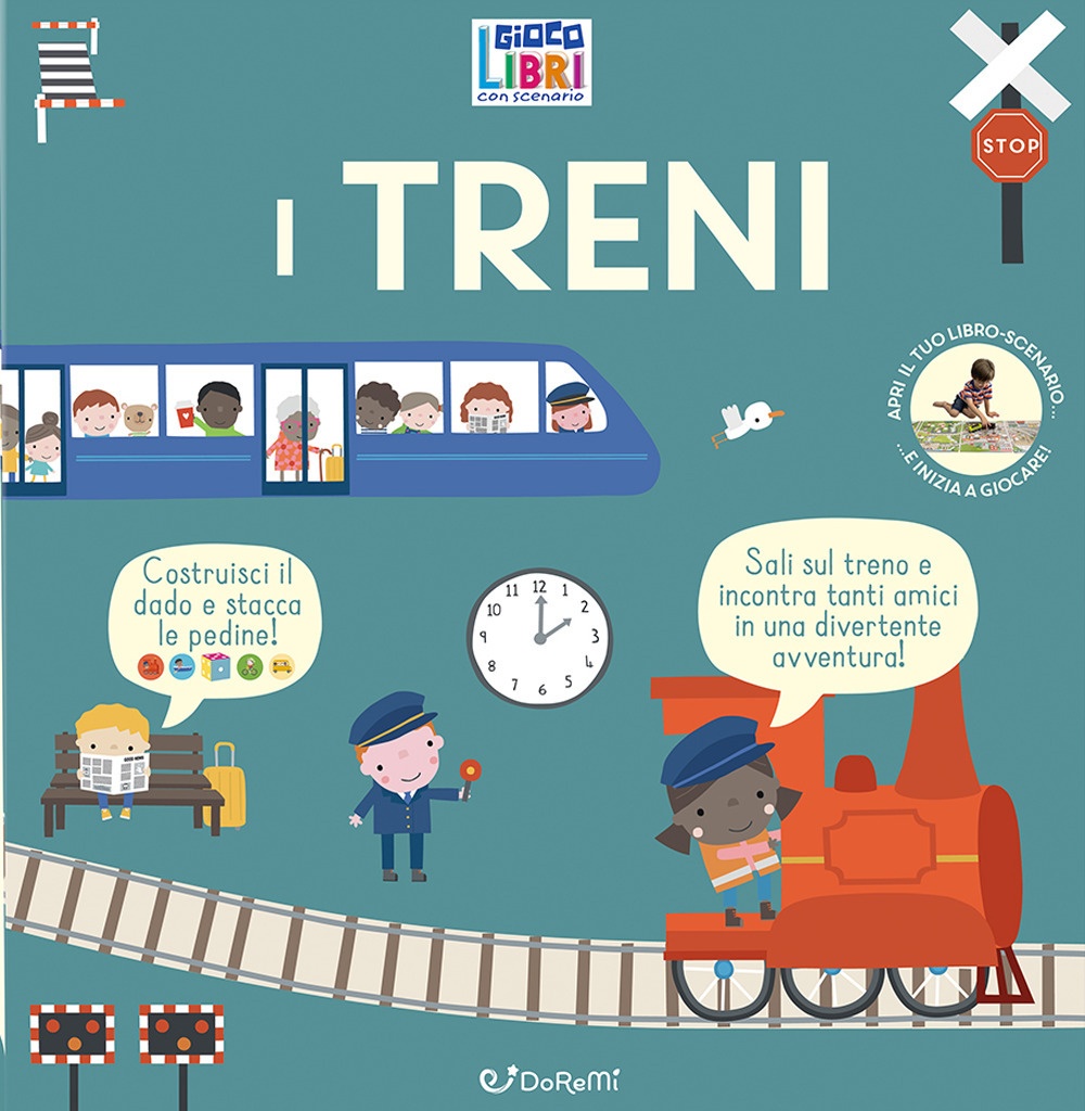 I treni. Giocolibri con scenario. Con scenario