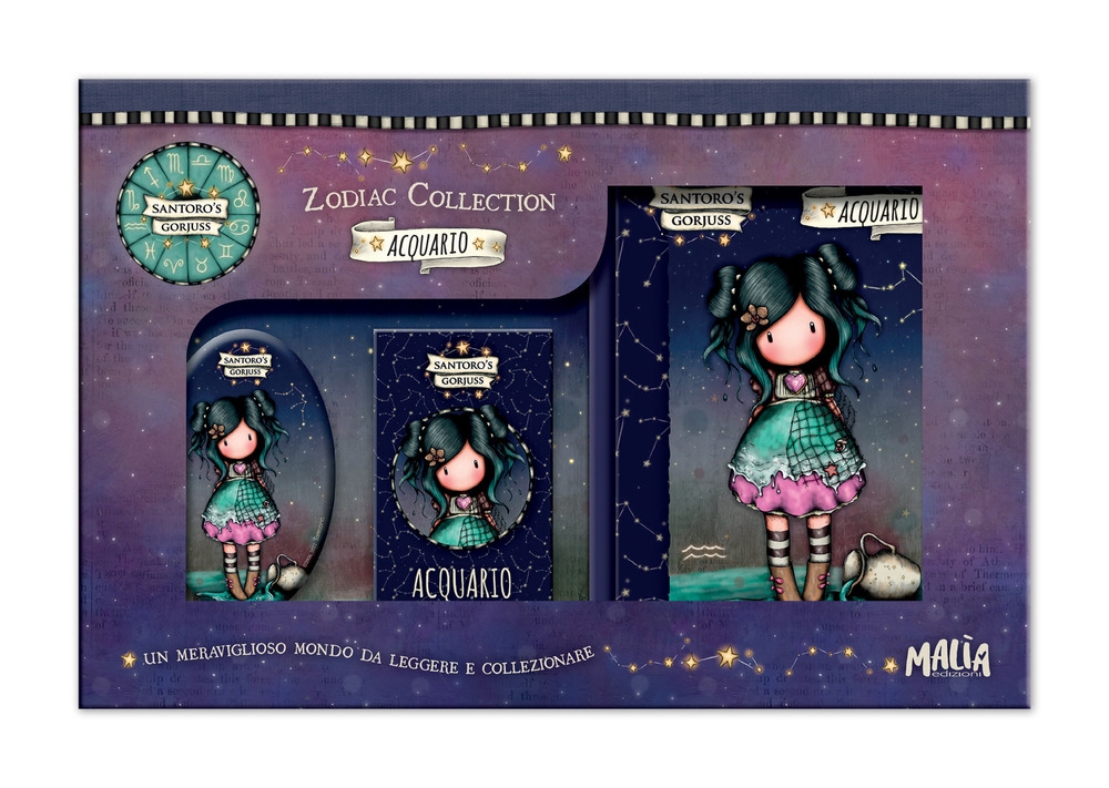 Acquario. Gorjuss. Box zodiaco. Con calamita