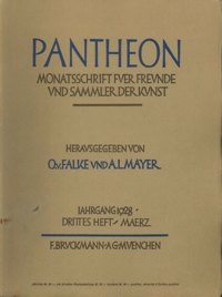 Pantheon. Monatsschrift fuer Freunde und Sammler der Kunst. Iahrgang 1928. Drittes heft - Maerz