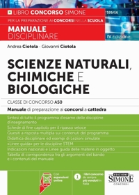 Manuale Disciplinare Scienze Naturali, Chimiche e Biologiche Classe di concorso A50 - Manuale - 526/16